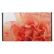 Coral Carnation Flower Bloom iPad Folio Case