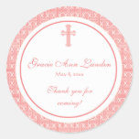 Coral Cross Address Label/Favor Sticker aufkleber