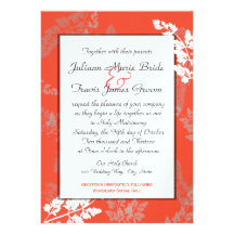 Coral Lace Rustic Wedding Custom Invitations