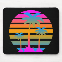 COREY TIGER-RETRO SONNENUNTERGANG-PALMEN MOUSEPADS