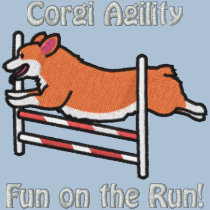 Corgi-Agility springen bestickte hemden