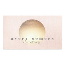 Cosmetologist-GoldZen-Kreis-Rosa-Leinenblick Visitenkartenvorlage