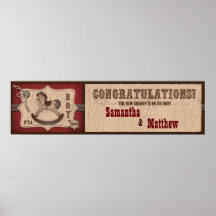 Cowboy-Babyparty-Fahne Plakat