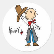 Cowboy-grüß dich T-Shirts und Geschenke Sticker