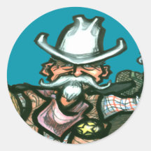 Cowboy Runde Aufkleber