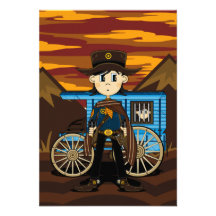 Cowboy-Sheriff u. Lastwagen UAWG Karte Einladung