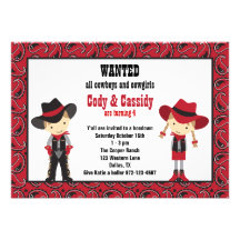 Cowboy-und Cowgirl-Geburtstags-Einladungen
