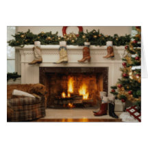 Cowboy-Weihnachten Grußkarte