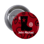 Cowboystiefel-Geburtstags-Bevorzugungs-Knopf Anstecknadelbutton