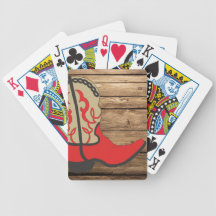Cowboystiefel im Rot Poker Karten