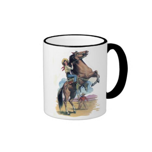 Cowgirl auf Pferd Kaffee Tassen