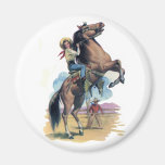 Cowgirl auf Pferd Magnete