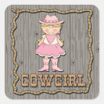 Cowgirl mit rosa Stiefeln Sticker
