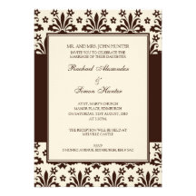 Creme Wedding Blumeninvitiation Einladungskarte