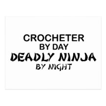 Crocheter tödliches Ninja bis zum Nacht Postkarten