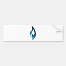 Croix sous flamme bleue electrique auto sticker