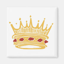 Crown With Jewels eines goldenen Königs Magnets