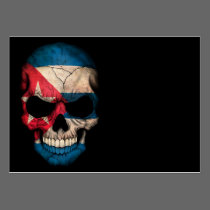 Cuban Flag Skull on Black visitenkarten