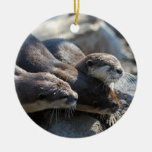 Cuddling Otters Ornaments