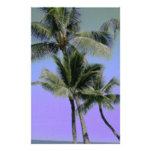 Curvy Palmen und bunter Himmel Druckpapier