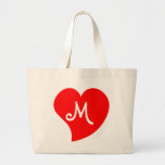 Curvy rotes mit Monogramm Herz Einkaufstaschen
