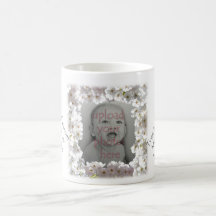 Custom Flowers Mug Personalized White Blossoms Cup