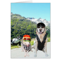 Customizable Funny Dog/Lab Biker/Motorcycle Card karten