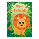 Cute Lion Happy Birthday Cards