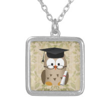 Cute Wise Owl Graduate Custom Necklace