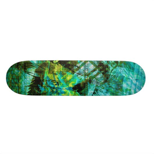 Cyan-blaues gelbes Limones futuristischen Stadt-Af Skateboardbretter