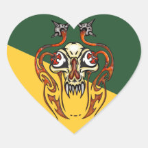 Cyborg-Schädel mit Reißzähnen Sticker