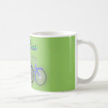 Cyclist (Fahrrad 1950) Watercolor, der Entwurf zei Teetasse