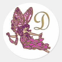 "D-" Monogramm Runde Aufkleber