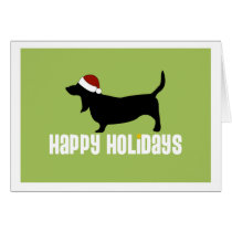 Dachshund-Jagdhund-Weihnachtsmannmütze karten