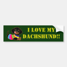 Dackel-Cartoon 2 Auto Sticker