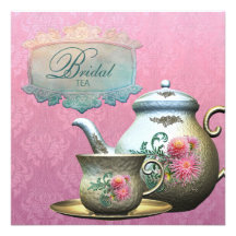 Dahlie-rosa aquamarine blaue Brauttee-Duschen-Einl