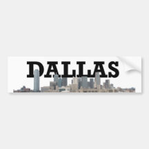 Dallas-Skyline mit Dallas im Himmel Auto Aufkleber