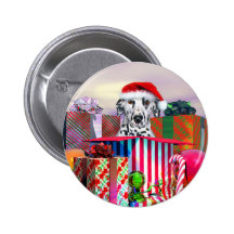 Dalmatinische Weihnachtsüberraschung Anstecknadelbutton