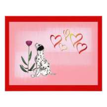Dalmation Rose u. Herzen-DIY Personalisierte Einladungskarte