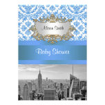 Damast-Babyparty NYC Skyline BWs D4 laden V ein einladungen