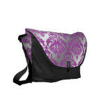 Damast-Bote-Taschen-lila Silber Kurier Taschen