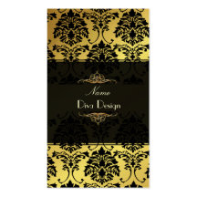 Damast BusinessCard Gold + Schwarzes Visitenkarten