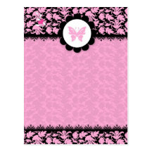 DAMAST des SCHMETTERLINGS-311-PINK Postkarte