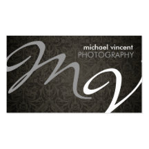 Damast-Monogramm-Fotograf-Visitenkarte