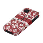 Damast-Monogramm iPhone 4 Casemate-rotes Schwarzes