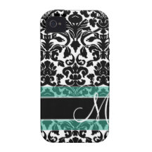 Damast-Muster mit Monogramm iPhone 4 Case