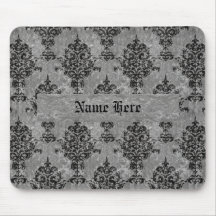 Damast-Schwarzes auf Imitat-Grau-Stein Mousepads
