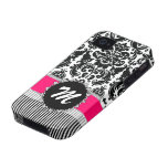 Damast-Streifen-Monogramm-Rosa iPhone 4 Casemate