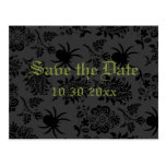 Damast und Grün-Save the Date Postkarte