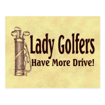 Dame Golfers Postkarten
